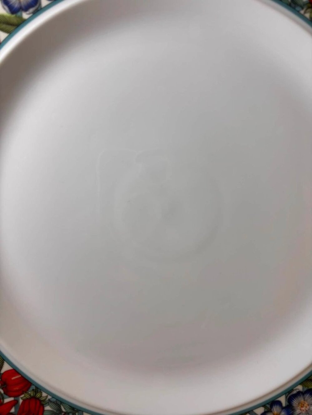 Dansk Nordic Garden 13" Chop Plate Scandinavian Round Platter Lattice Ribbon Flo - Picture 3 of 5
